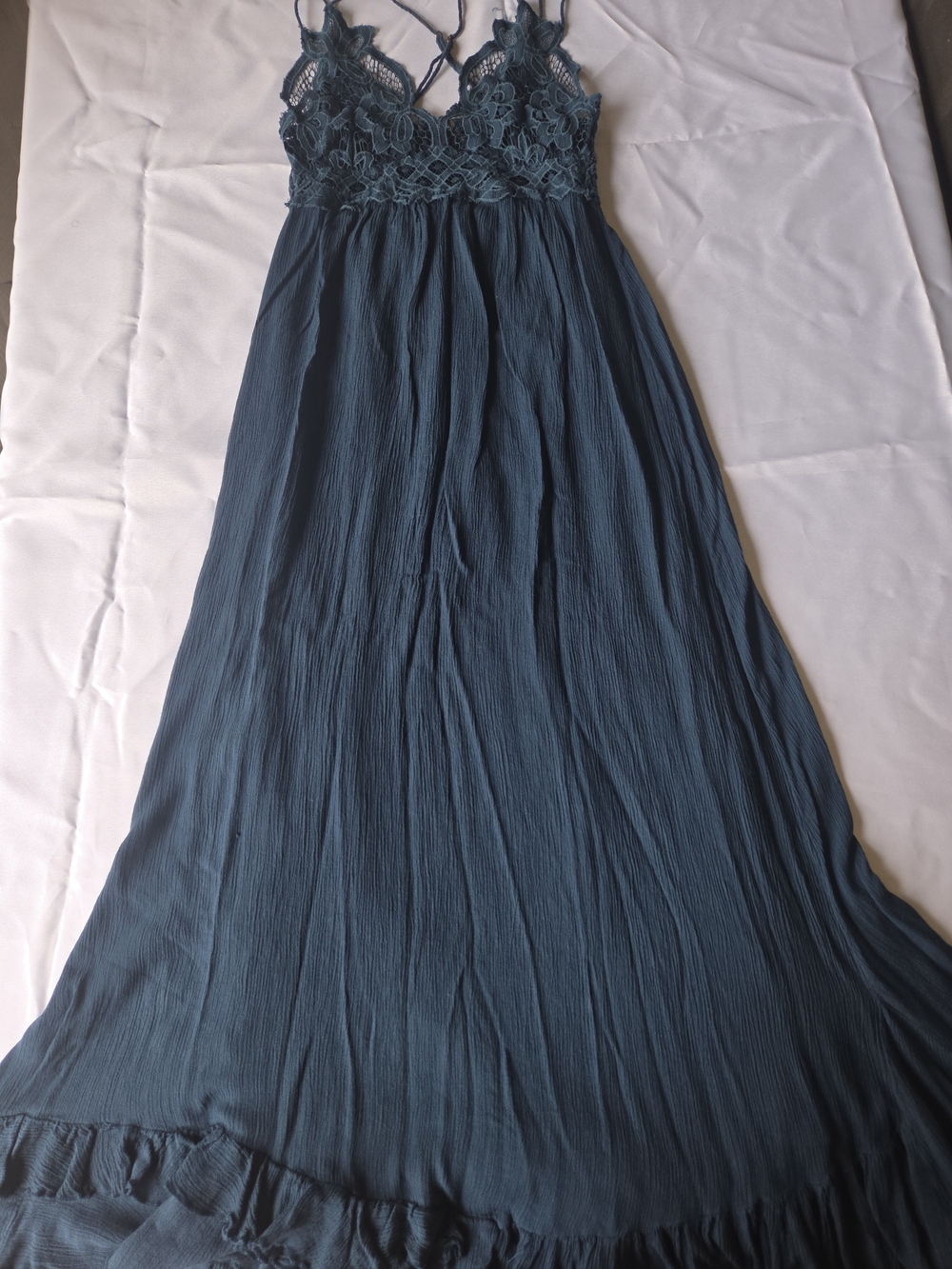 Free People Teal Maxi Skirt with Lace Bodice